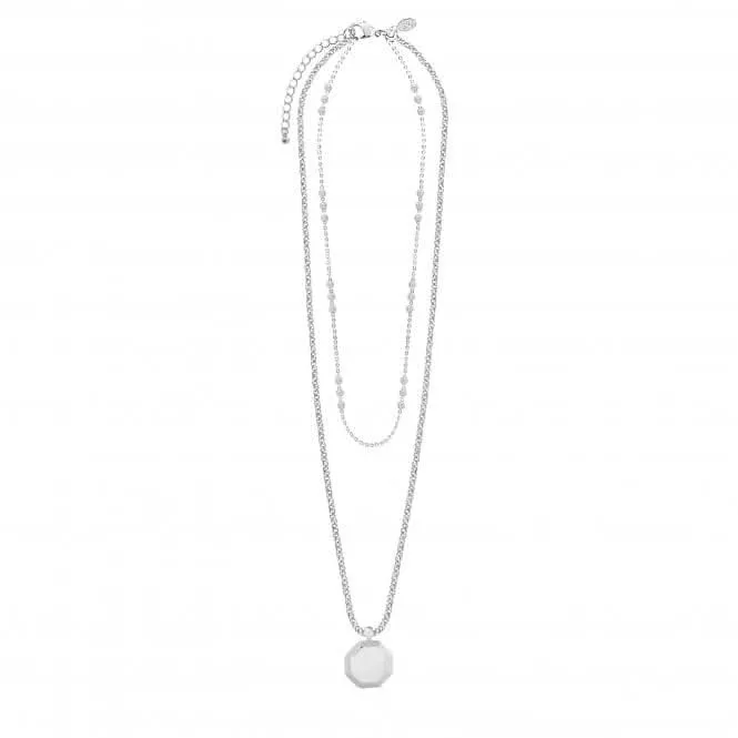 Kismet Chains Hex Silver Necklace 4814