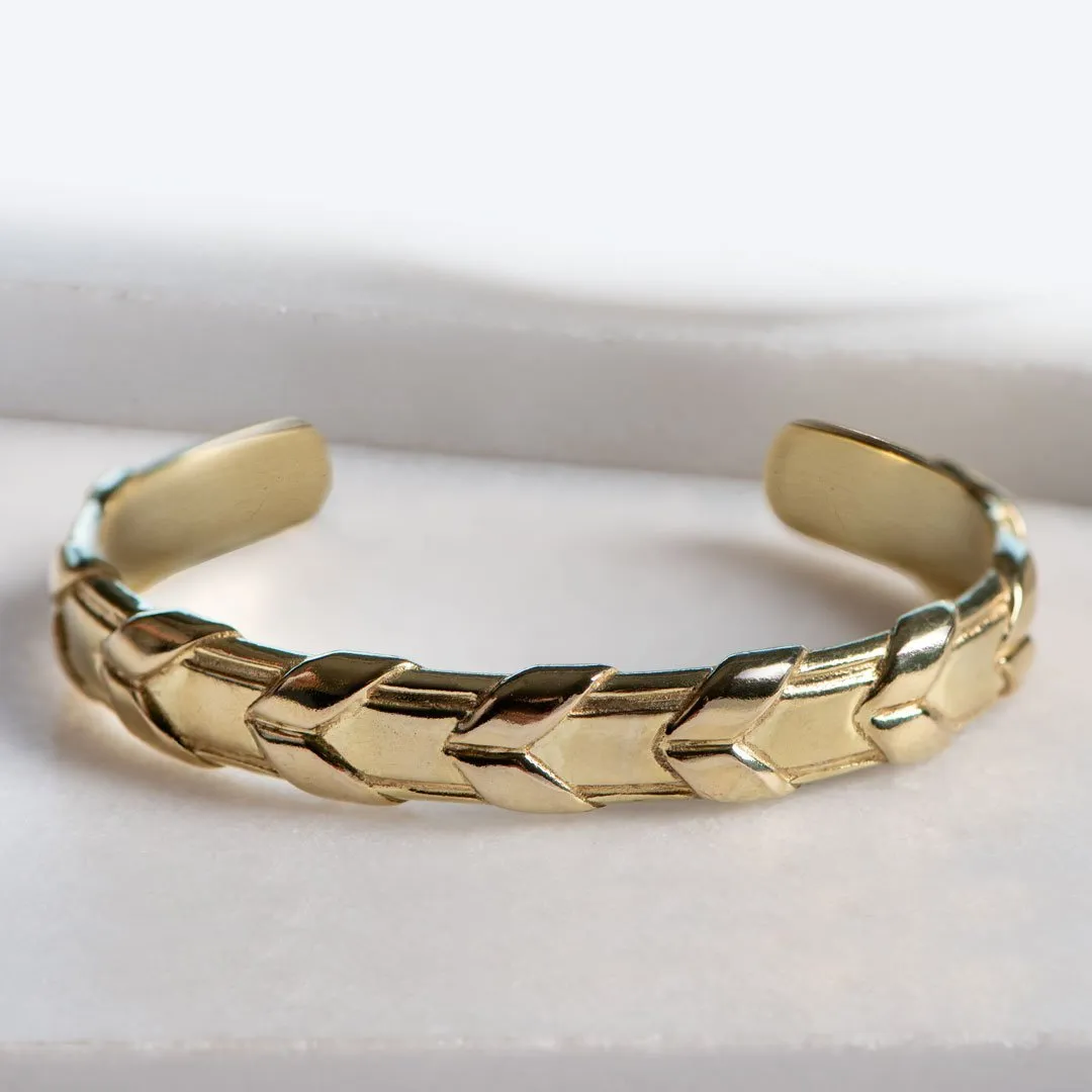 Lexington - Laced Rein in Sterling Silver or 14K Gold on Brass Wrist Cuff