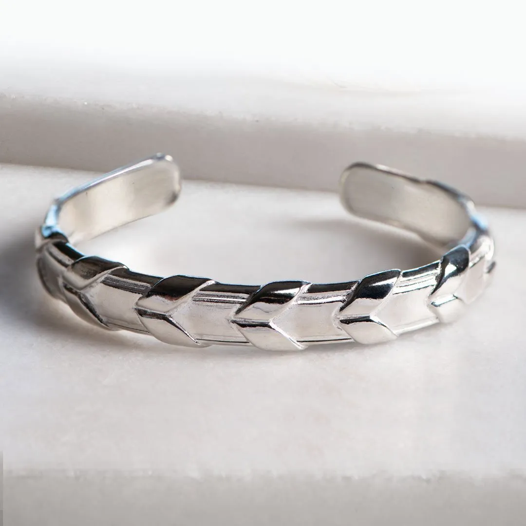 Lexington - Laced Rein in Sterling Silver or 14K Gold on Brass Wrist Cuff