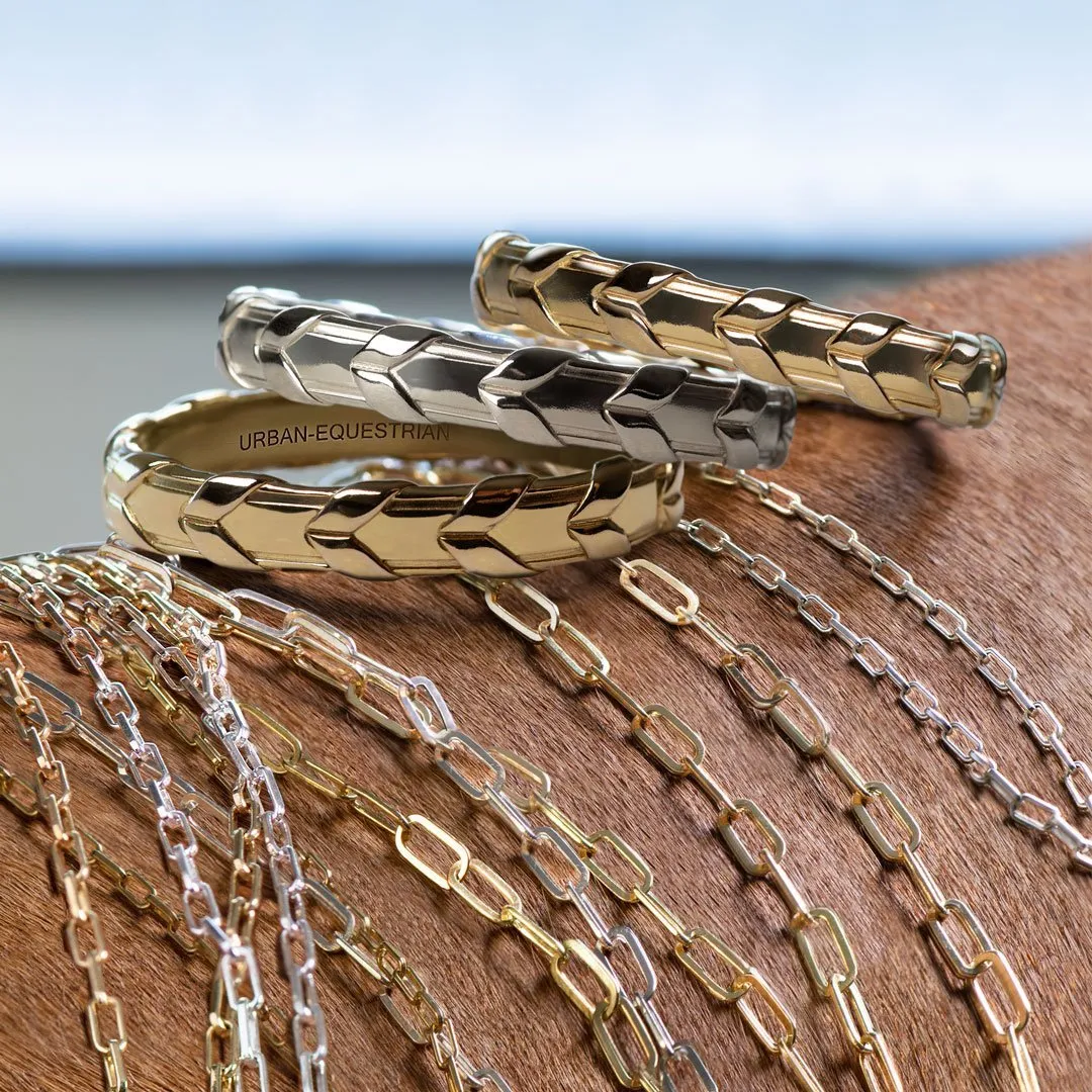 Lexington - Laced Rein in Sterling Silver or 14K Gold on Brass Wrist Cuff