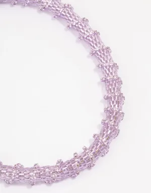 Lilac Cupchain Wrapped Short Necklace