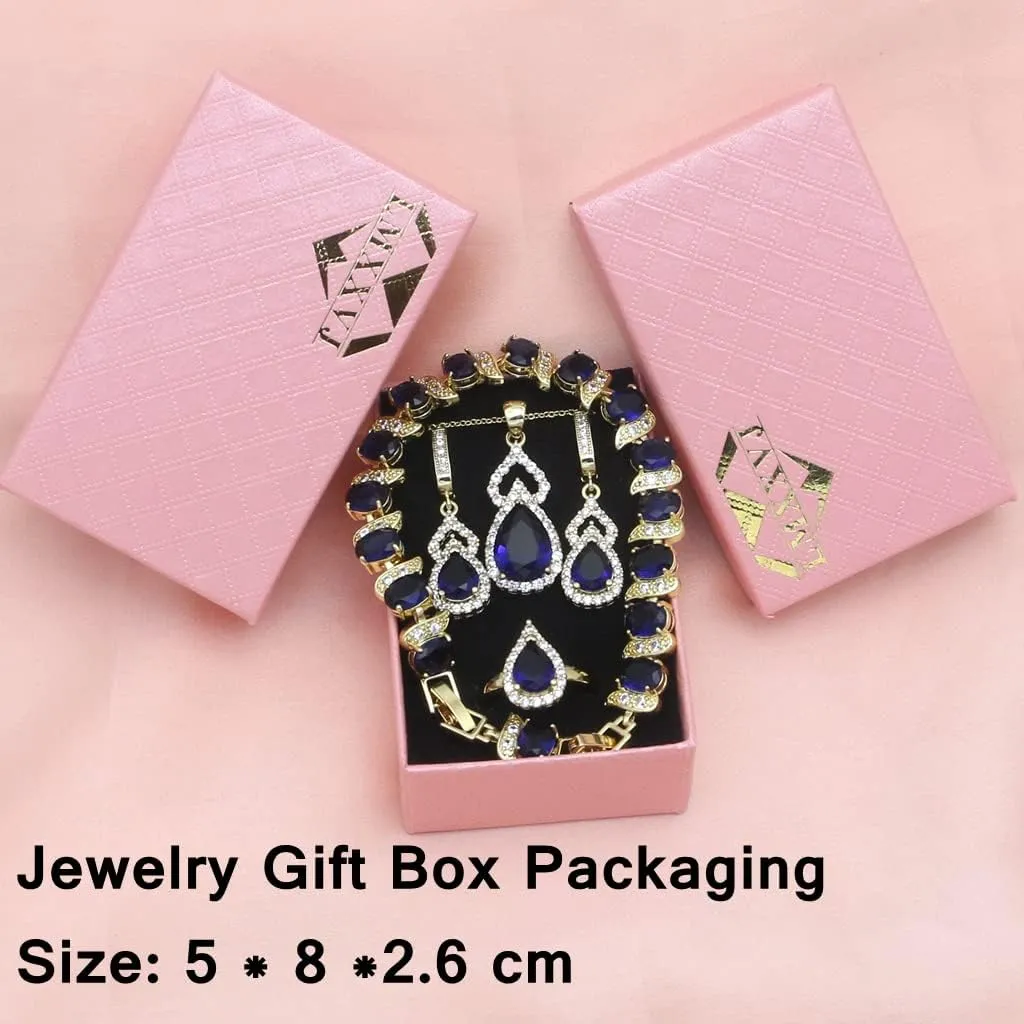 LMXXVJ Women Jewelry Set Platinum Plated Necklace Open Ring Earrings Bracelet Set,Birthday/Anniversary Mothers Day Jewelry Gifts for Mom/Wife/Sister/Best Friend