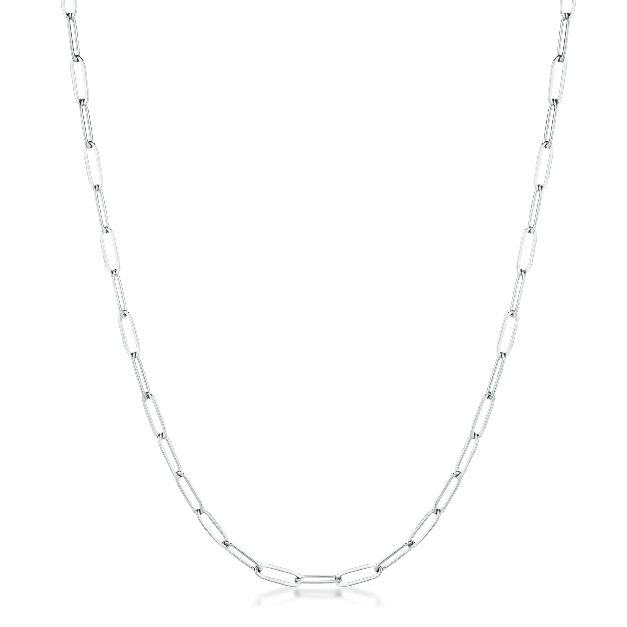 LOVCIA Dazzling Rhodium-Plated Silvertone Paperclip Chain Necklace