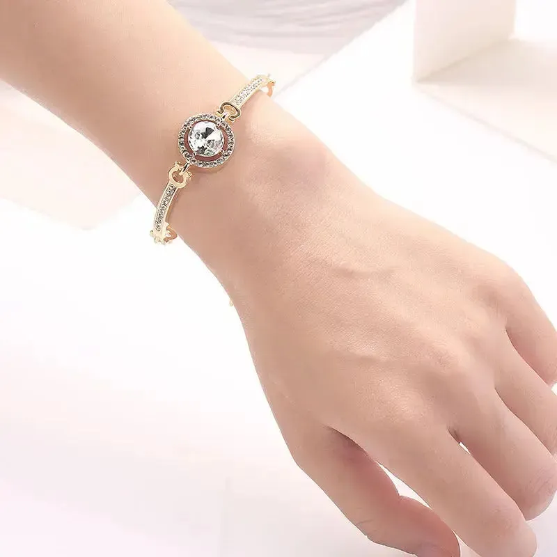LOVCIA Radiant Heart of the Ocean Bracelet for Women - Sparkling Zircon Crystal Elegance