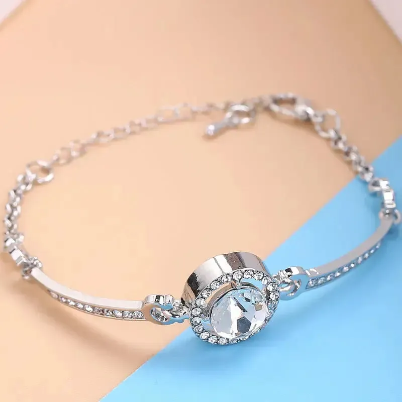 LOVCIA Radiant Heart of the Ocean Bracelet for Women - Sparkling Zircon Crystal Elegance