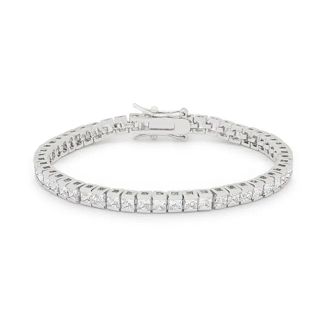 LOVCIA Radiant Princess Cut Cubic Zirconia Tennis Bracelet