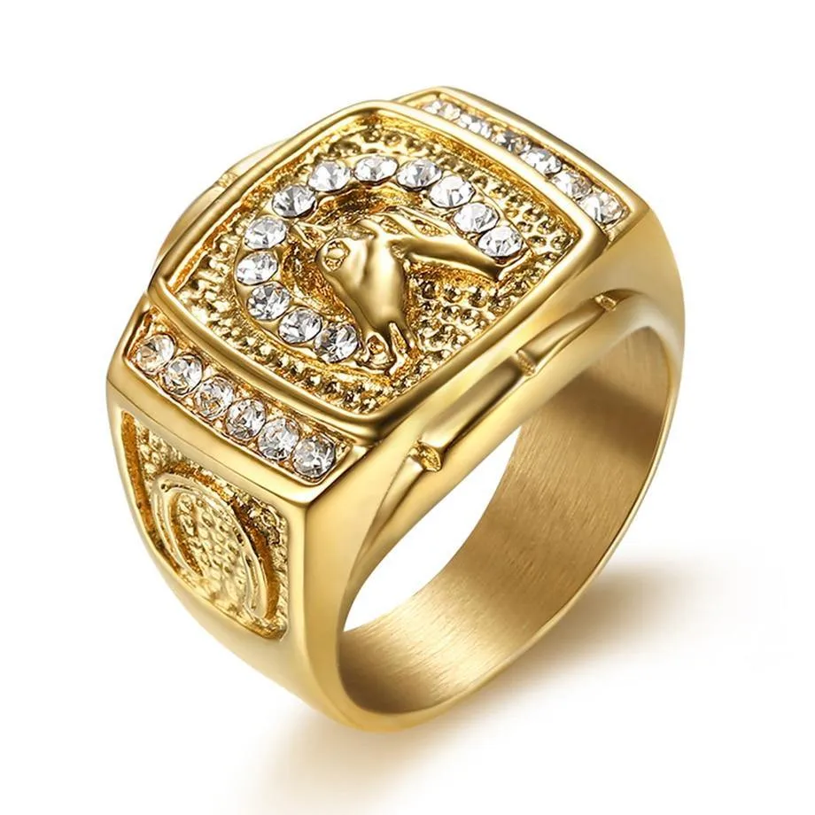 Men's Hip Hop Iced Out Bling Ring