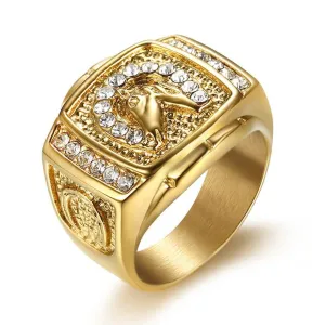Men's Hip Hop Iced Out Bling Ring