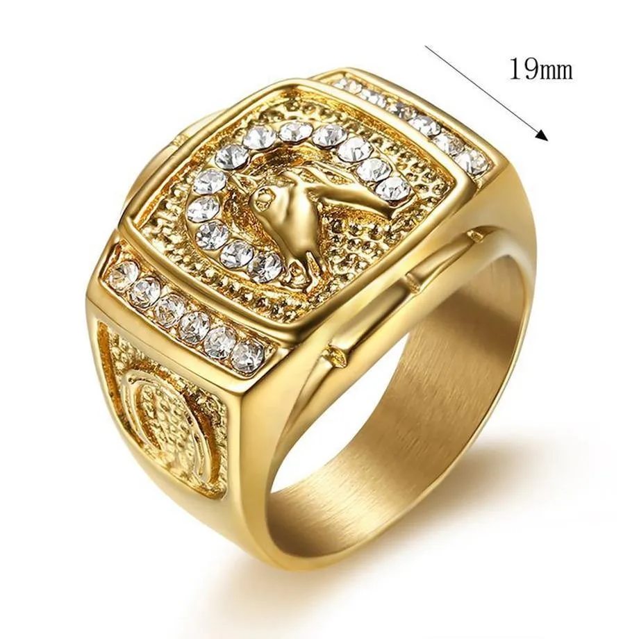 Men's Hip Hop Iced Out Bling Ring