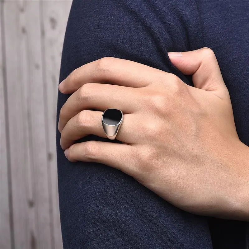 Men's Rock Smooth Ring