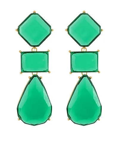 Multi Geo Resin 3 Drop Earrings