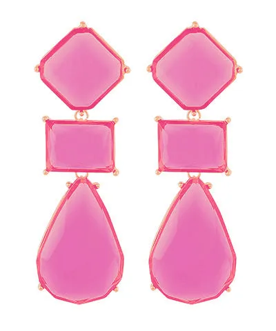Multi Geo Resin 3 Drop Earrings