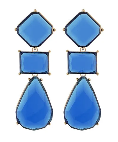 Multi Geo Resin 3 Drop Earrings