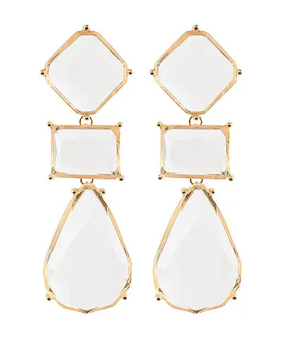 Multi Geo Resin 3 Drop Earrings