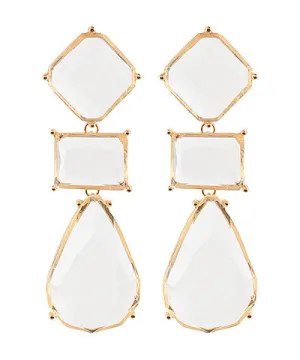 Multi Geo Resin 3 Drop Earrings
