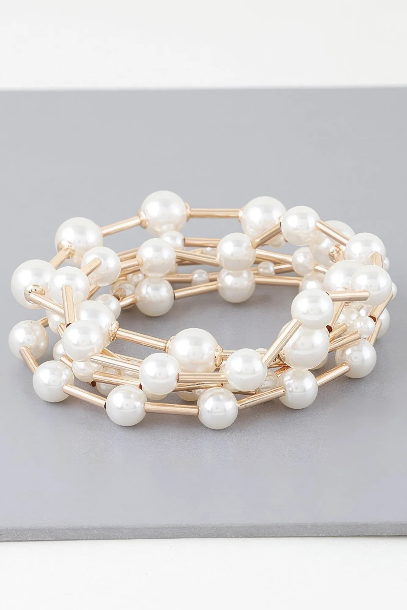 Multi Pearl Wire Bracelet