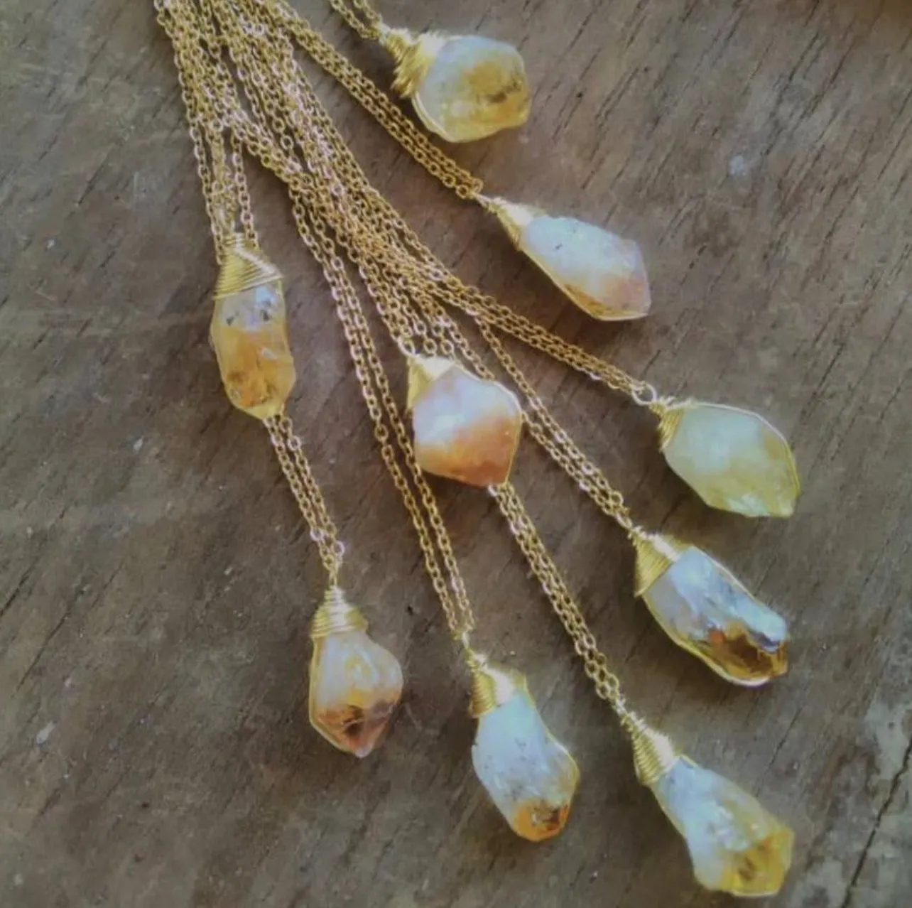 Necklace Cage Natural Stones
