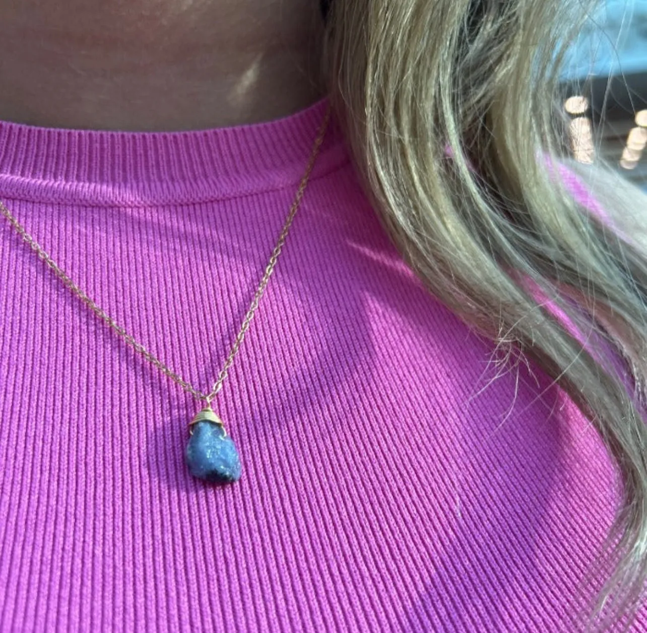 Necklace Cage Natural Stones