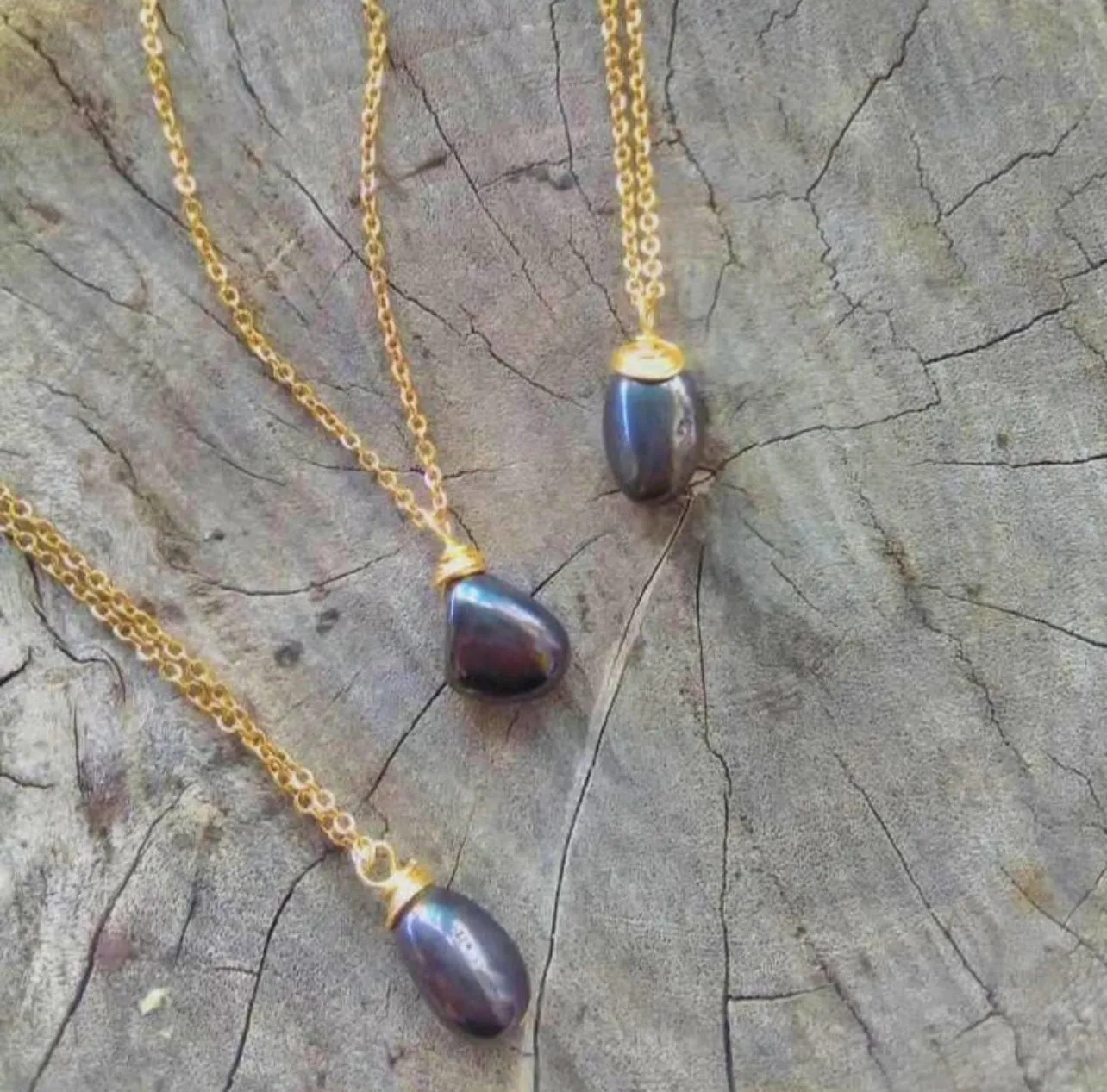 Necklace Cage Natural Stones