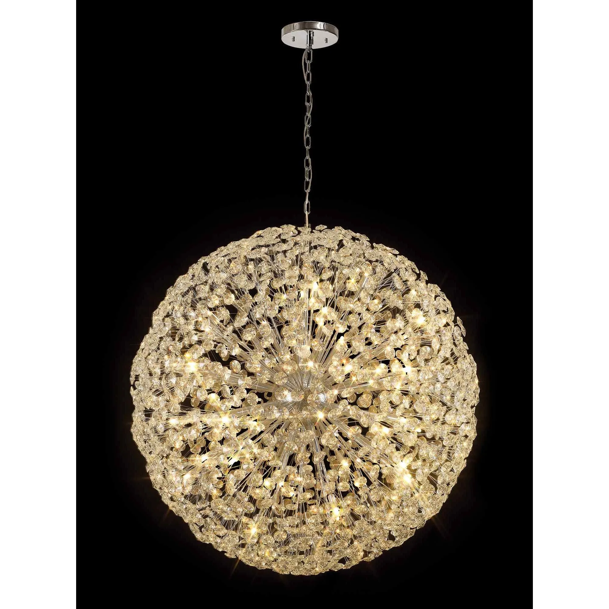 Nelson Lighting NL99789 Paris 64 Light Pendant Polished Chrome Crystal
