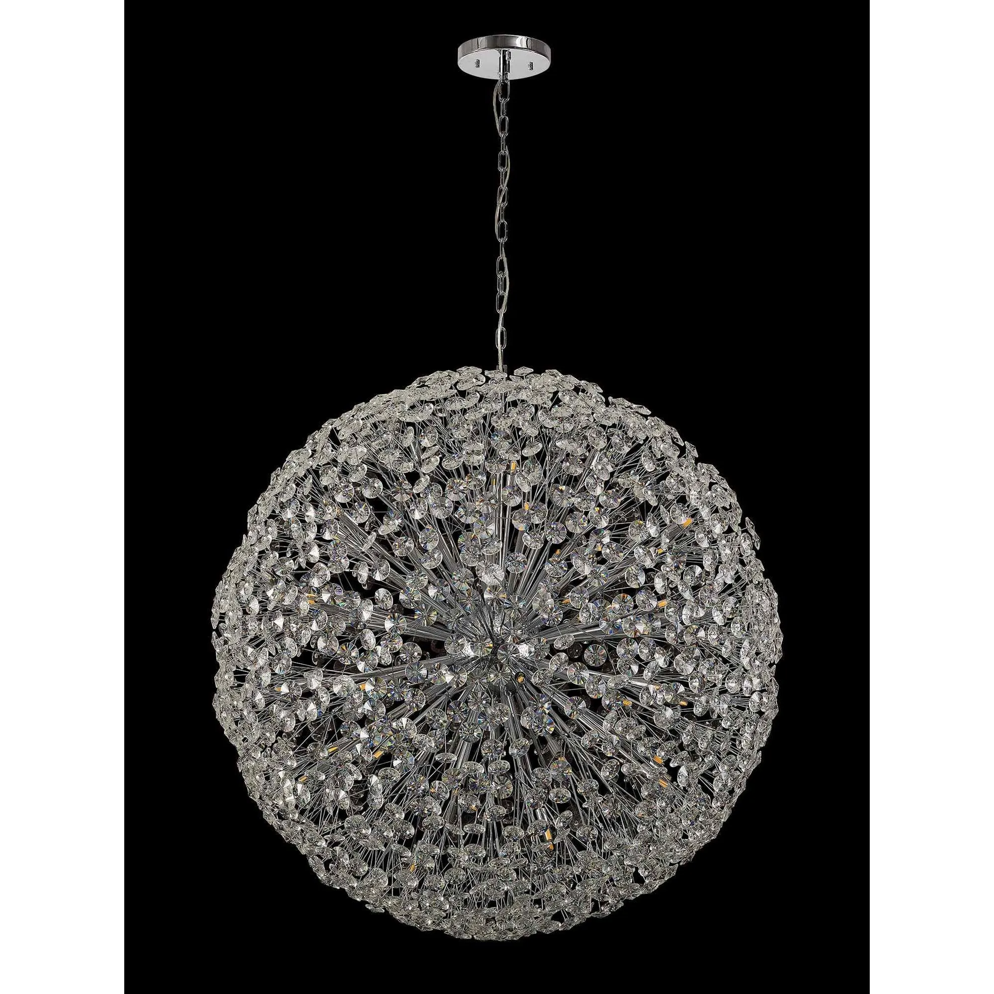 Nelson Lighting NL99789 Paris 64 Light Pendant Polished Chrome Crystal
