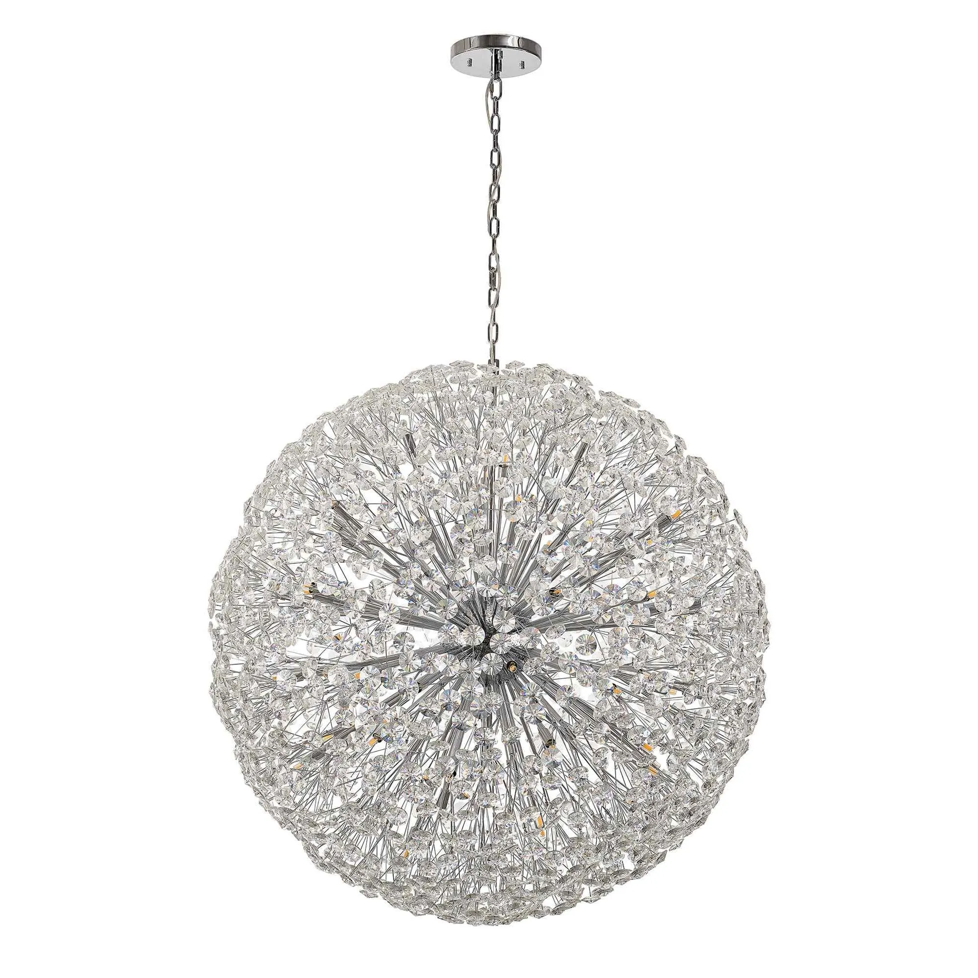 Nelson Lighting NL99789 Paris 64 Light Pendant Polished Chrome Crystal