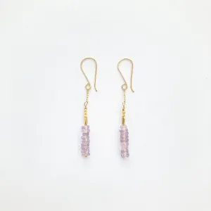 NEW! Pink Amethyst and Gold Vermeil Bead Earring by Debbie Fisher