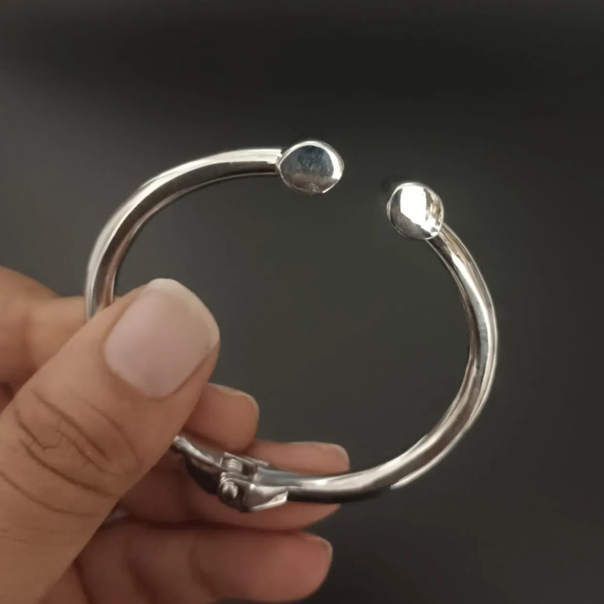 New silver cuff Kada Bracelet For Men Girl