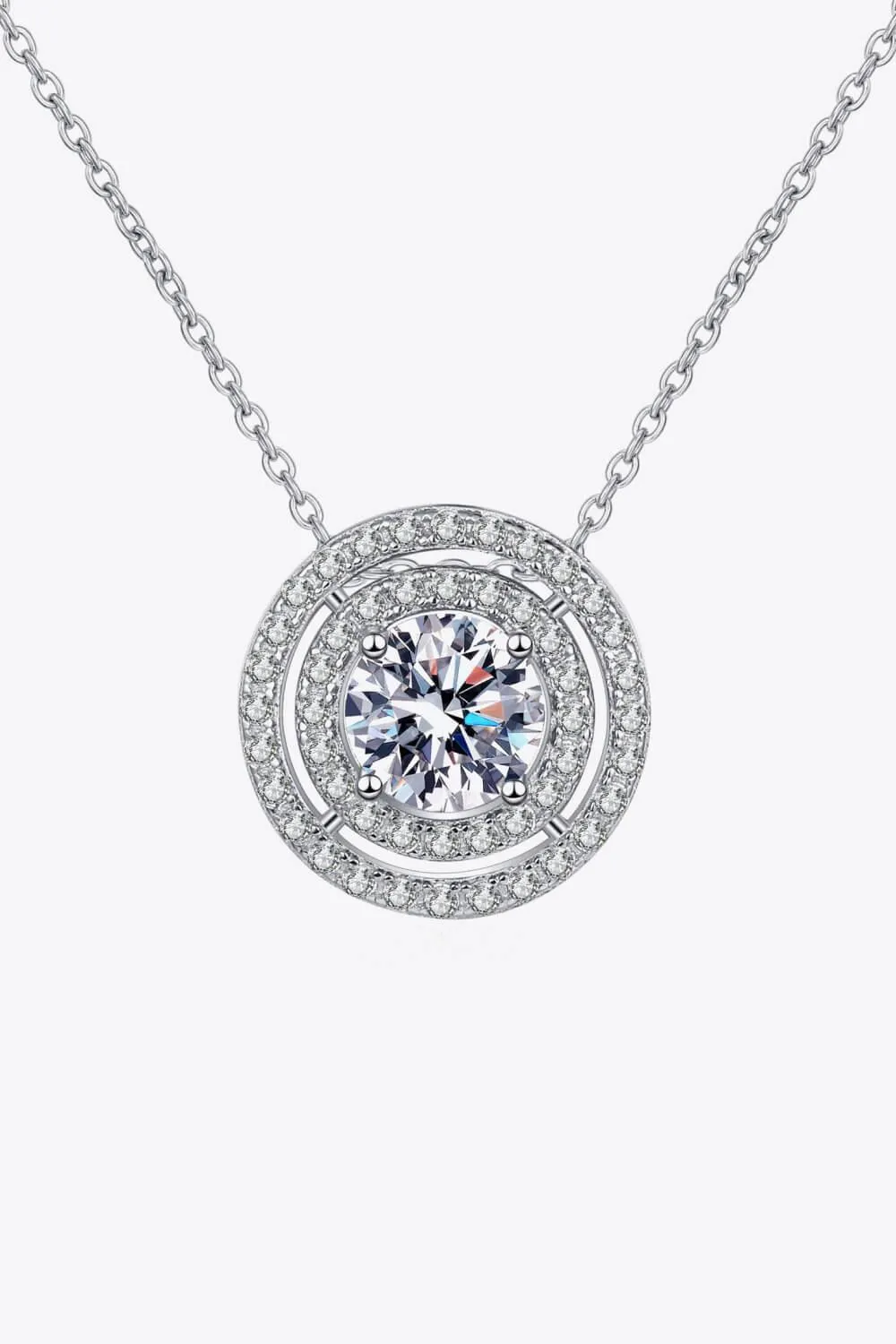 Nice-Looking Round Moissanite Necklace Womens
