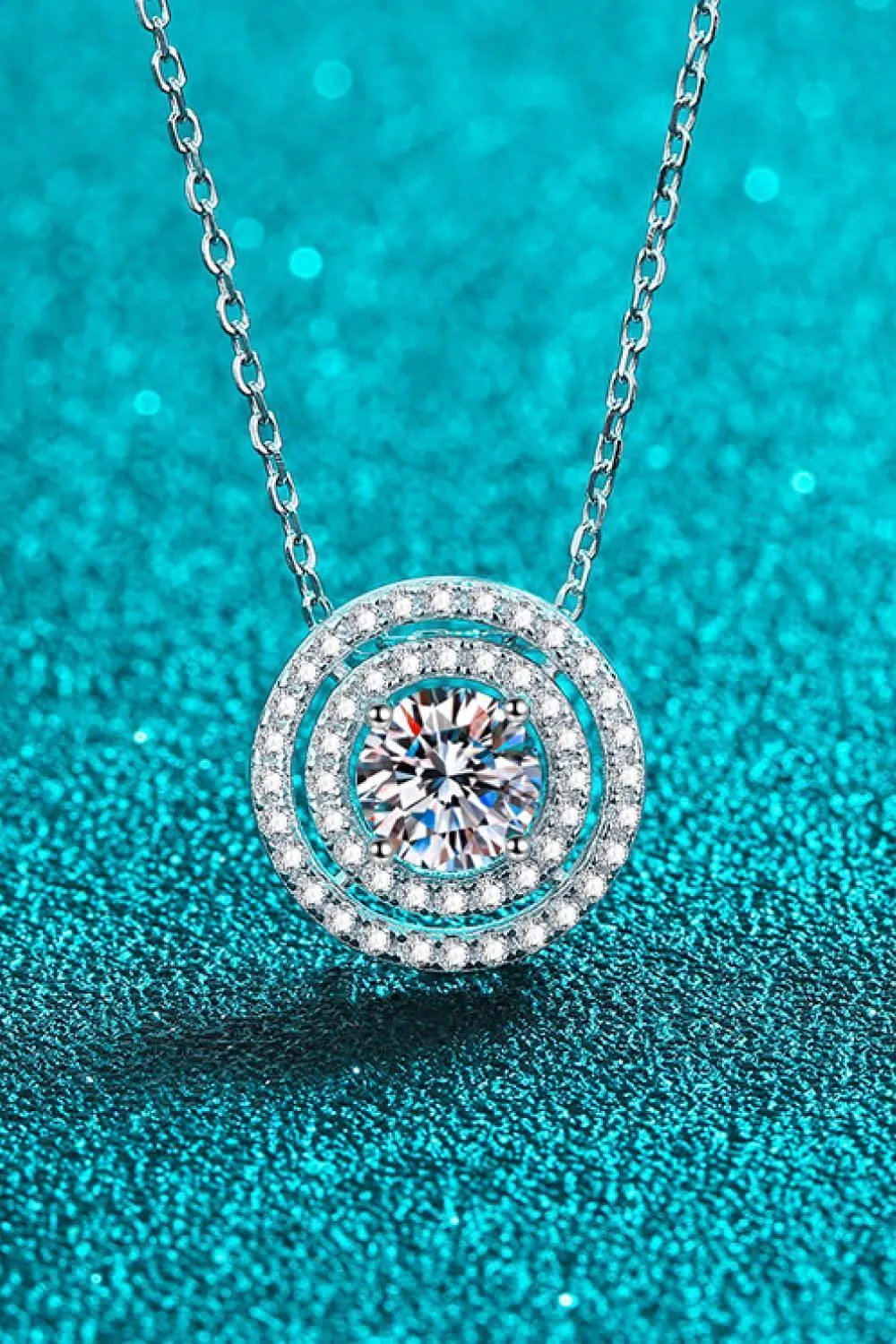 Nice-Looking Round Moissanite Necklace Womens