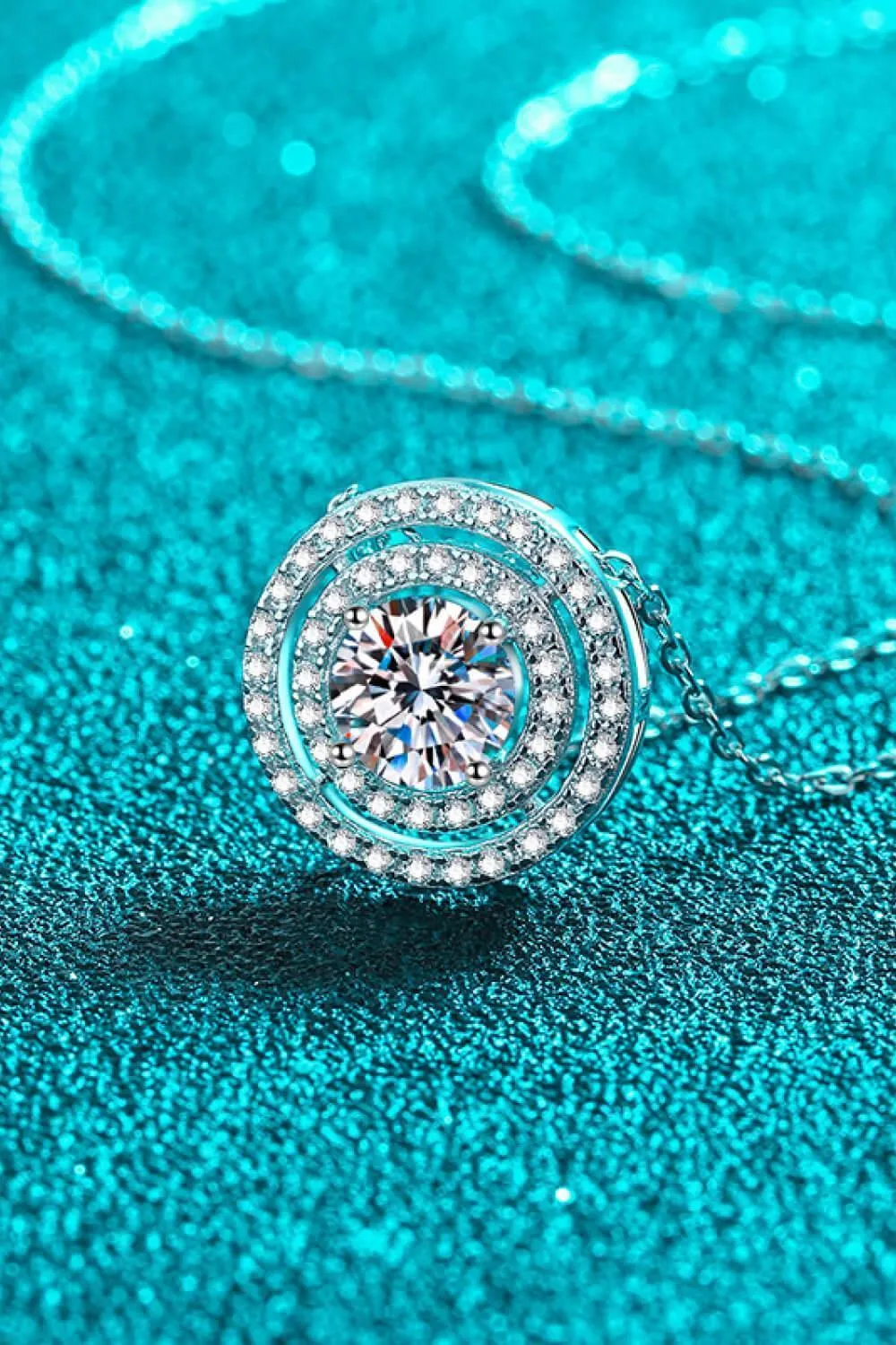 Nice-Looking Round Moissanite Necklace Womens