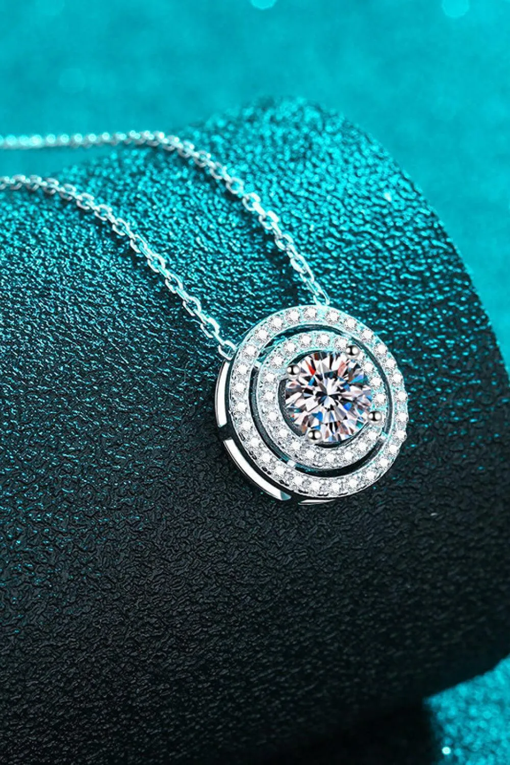 Nice-Looking Round Moissanite Necklace Womens
