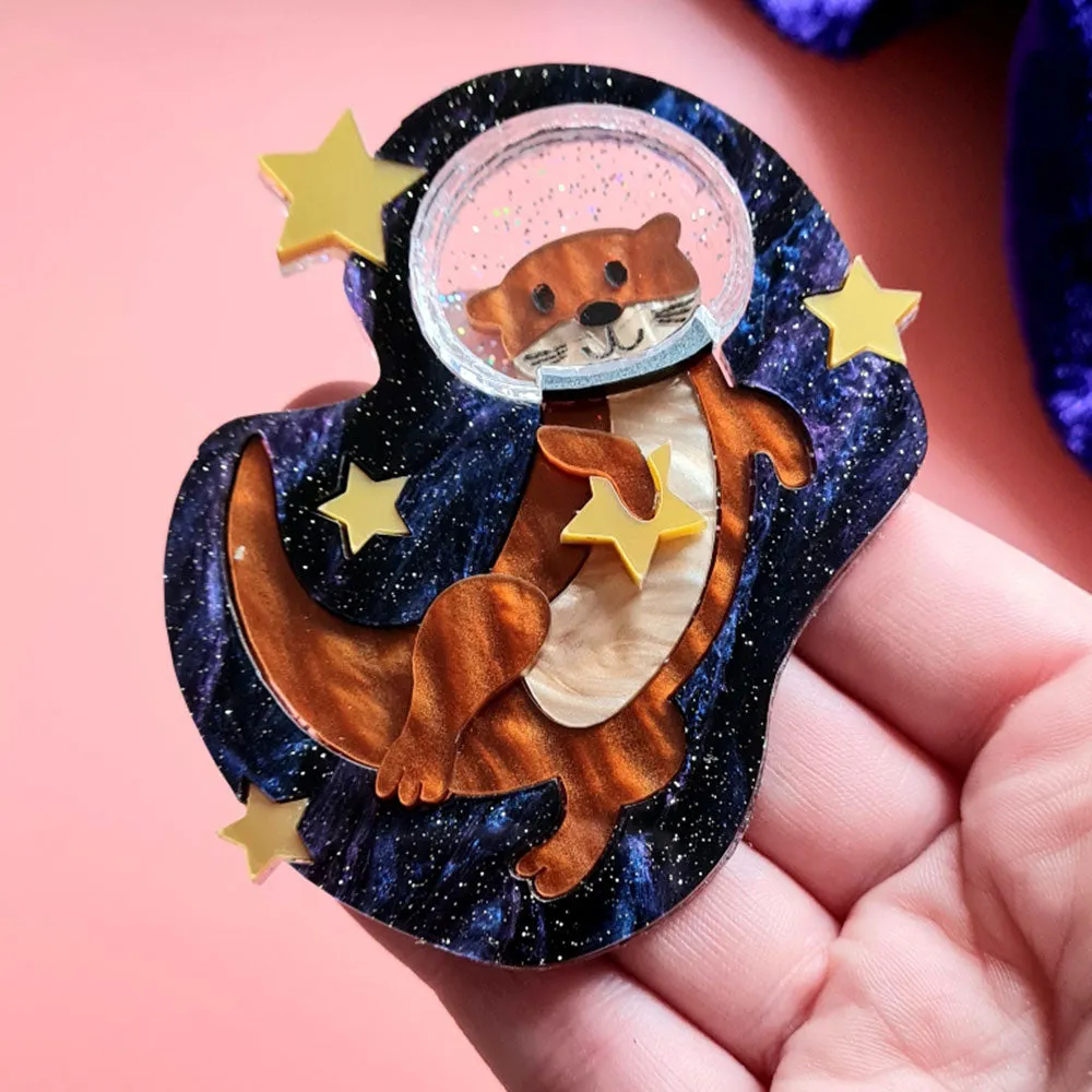 Otter Space Brooch by Cherryloco