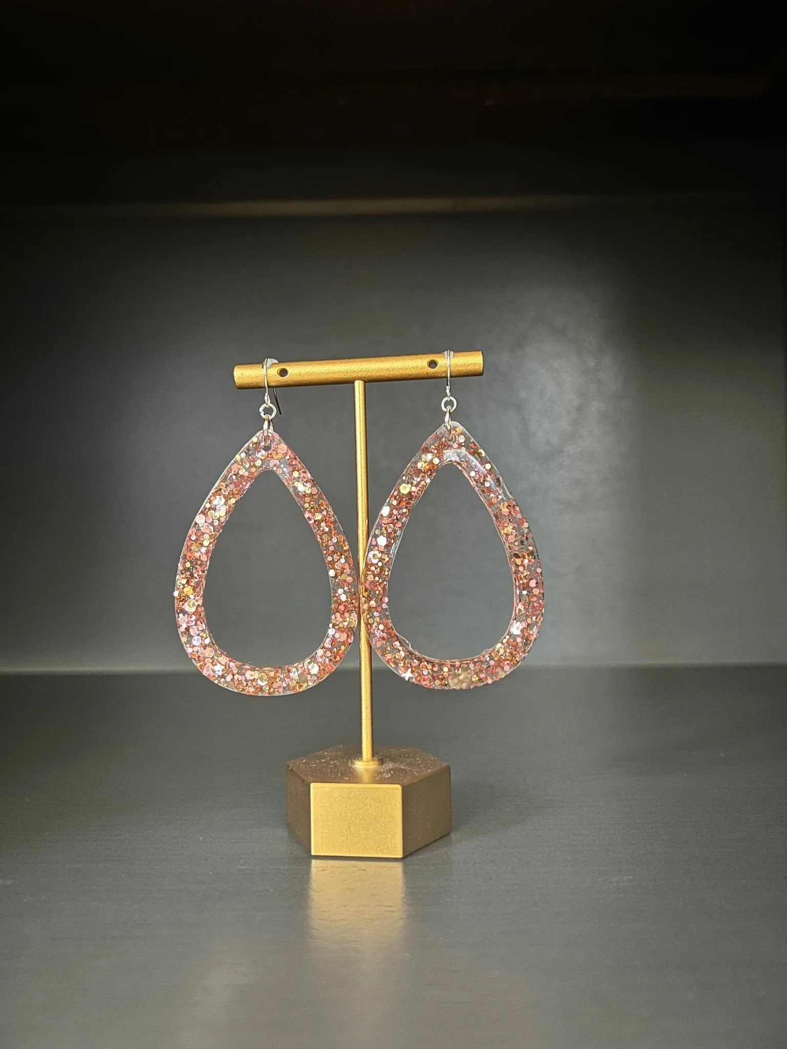 Oversize Glitter Teardrop Earrings