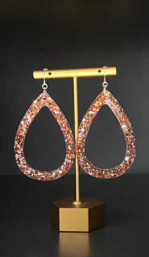 Oversize Glitter Teardrop Earrings