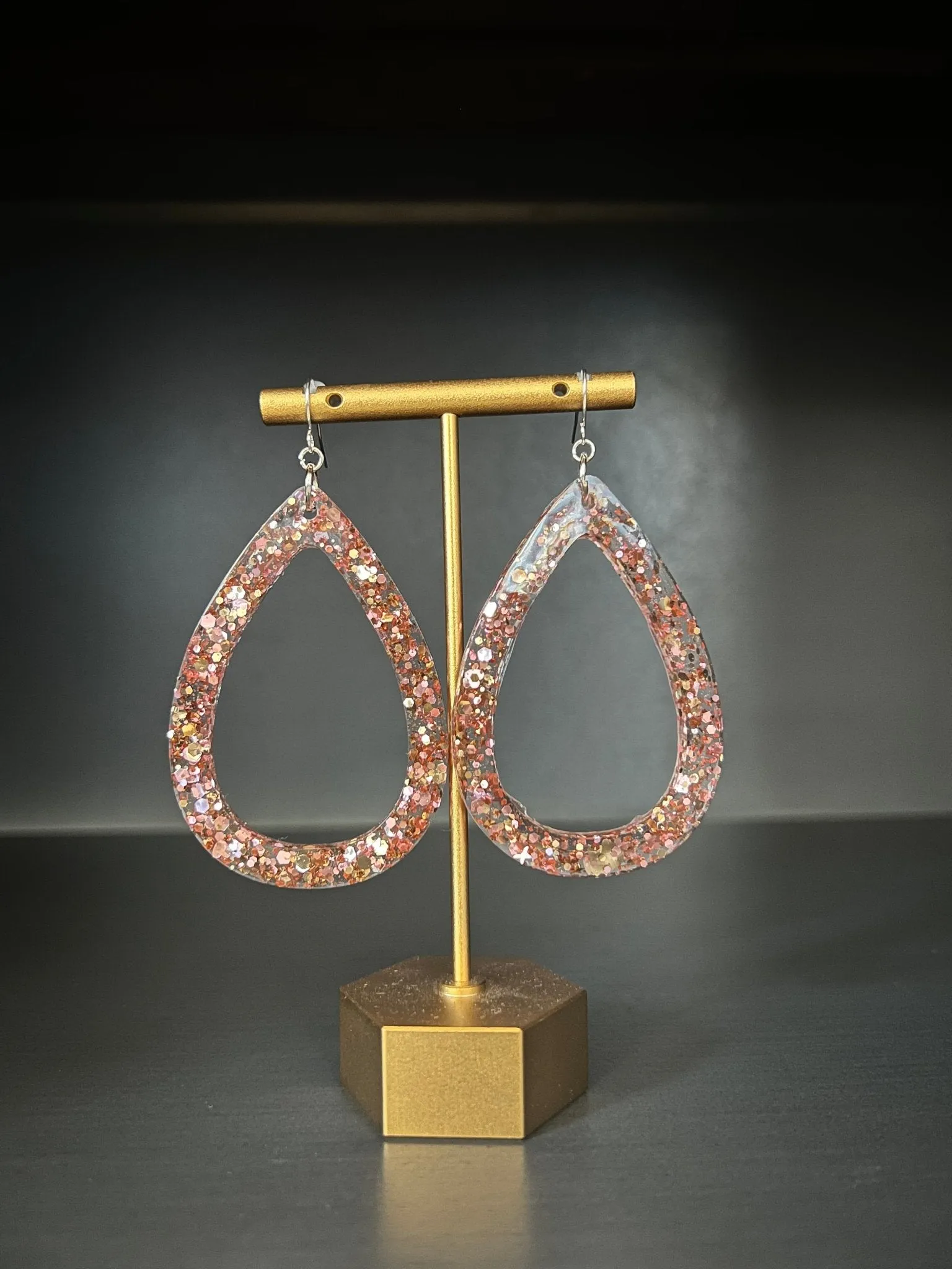 Oversize Glitter Teardrop Earrings