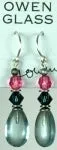 Owen Glass Earrings, Raindrops #38