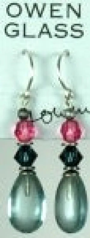 Owen Glass Earrings, Raindrops #38
