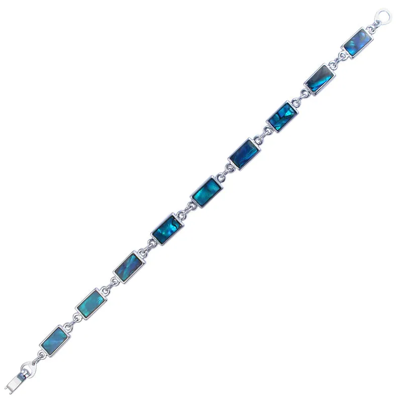 Paua Rectangle Linked Bracelet