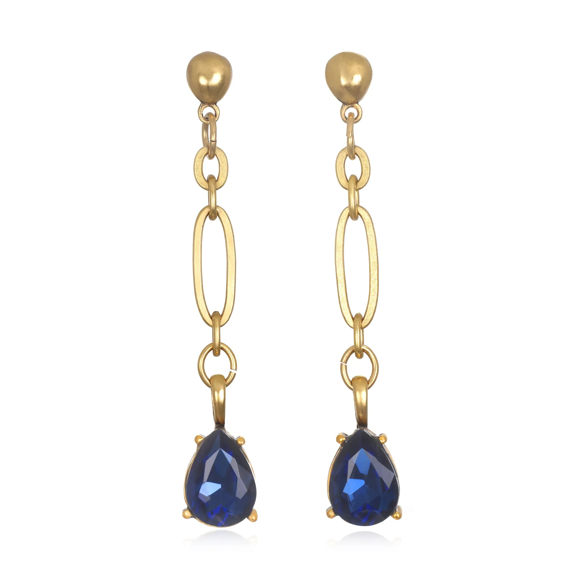 Pear-Cut Gem Drop Earrings