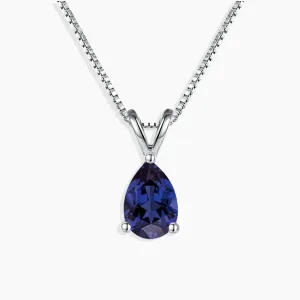 Pear Shaped Blue Sapphire Necklace - Irosk®