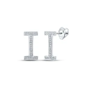 Personalized Diamond Initial Earrings in 10kt White Gold - A Unique Expression of Style