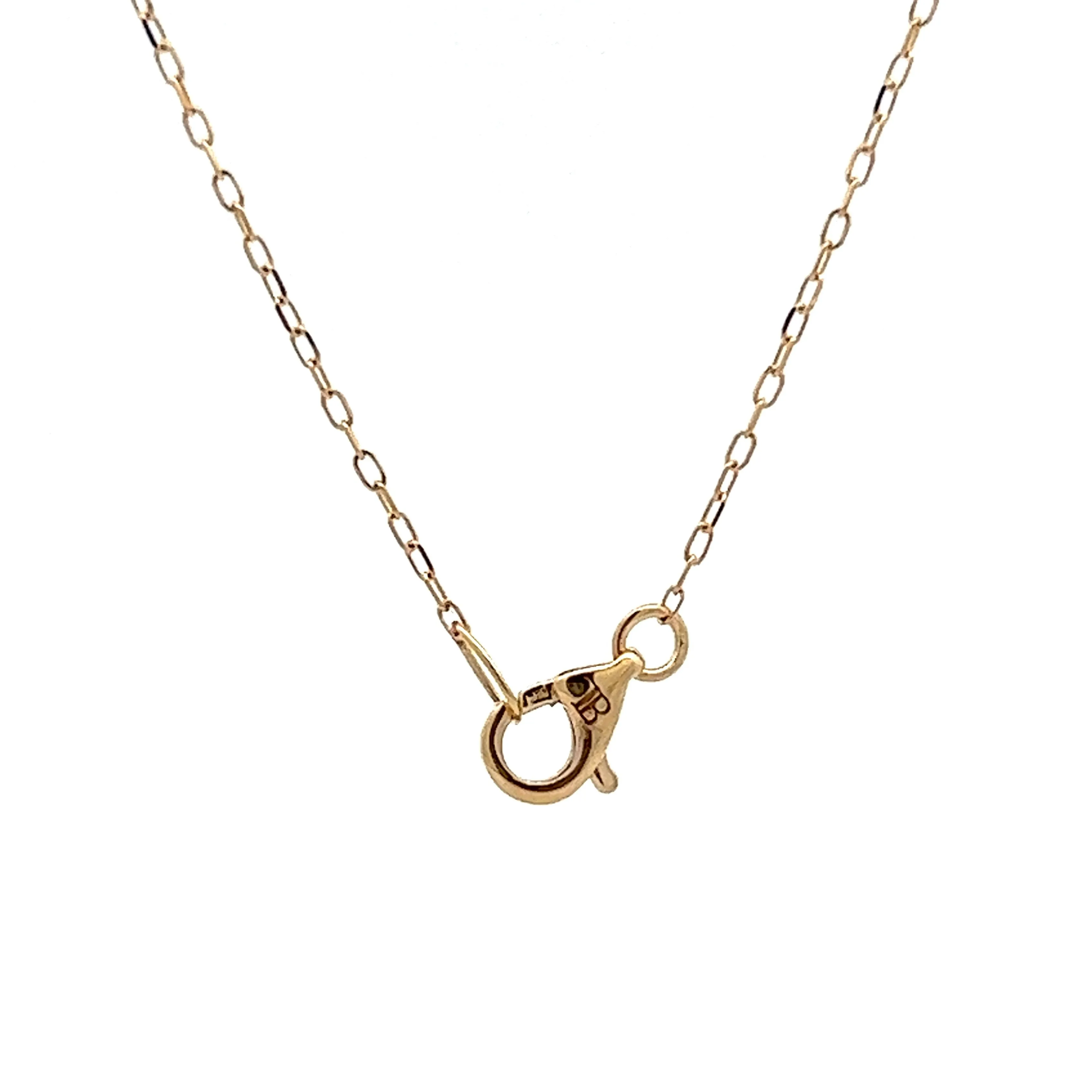 Pink Tourmaline Square Pendant Necklace in Yellow Gold