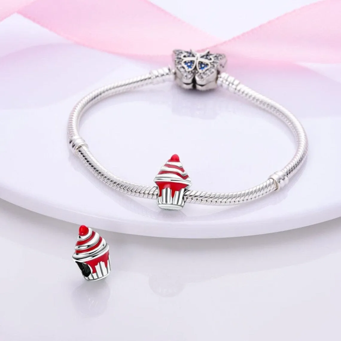Red Cupcake Charm