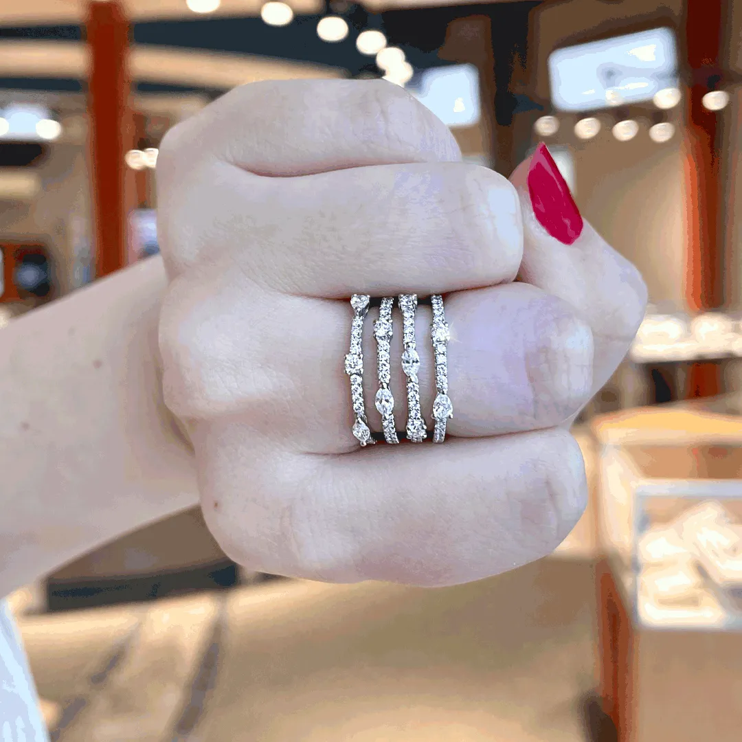 Round & Marquise Diamond Fashion Ring