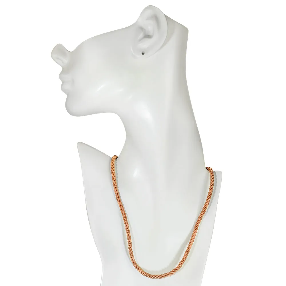 Set of 2 Mystic Cord Necklaces (Silvertone/Black/Tan)