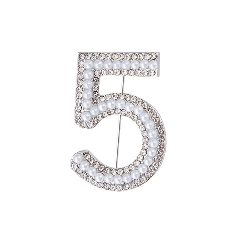 Shimmering Rhinestone Studded Tassel and Pearl Brooch Pins
