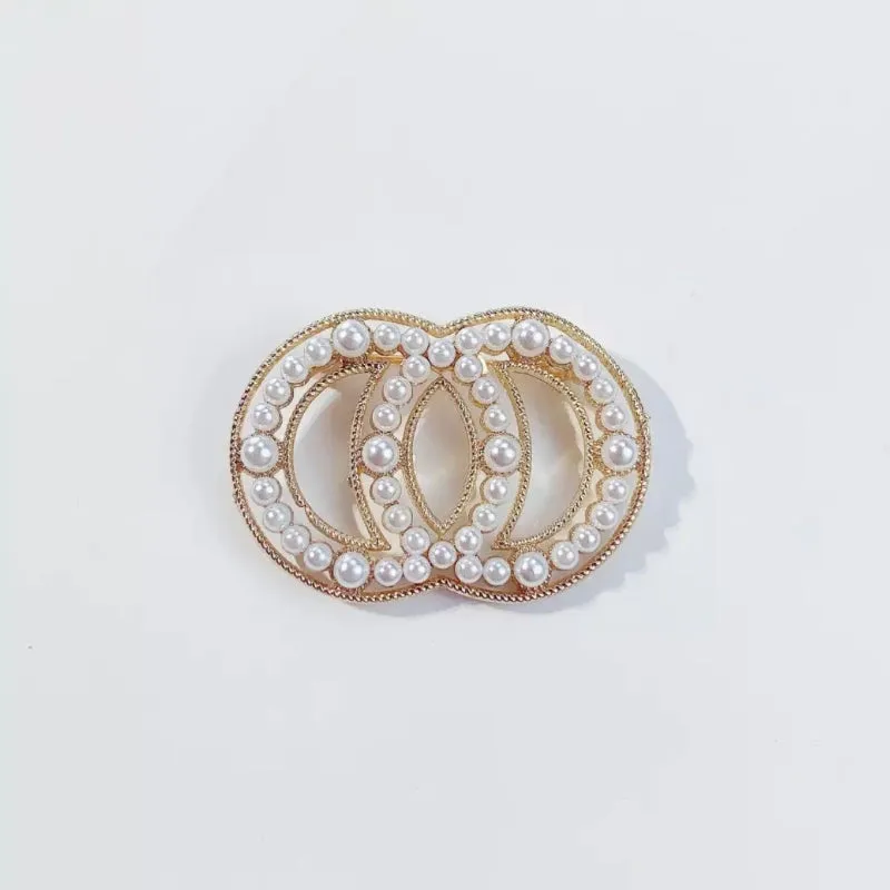 Shimmering Rhinestone Studded Tassel and Pearl Brooch Pins