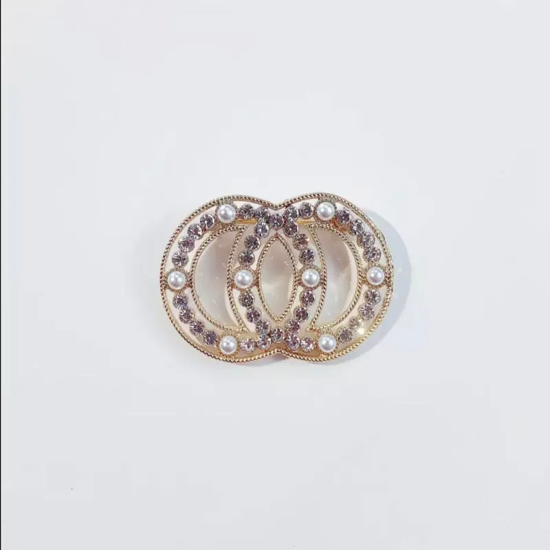 Shimmering Rhinestone Studded Tassel and Pearl Brooch Pins