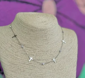 Shining Grace - Multi-Cross Stainless Steel Necklace